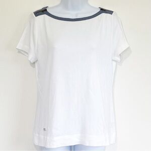 LAUREN RALPH LAUREN Cotton Tee Short Sleeve Classic Fit White Size Large